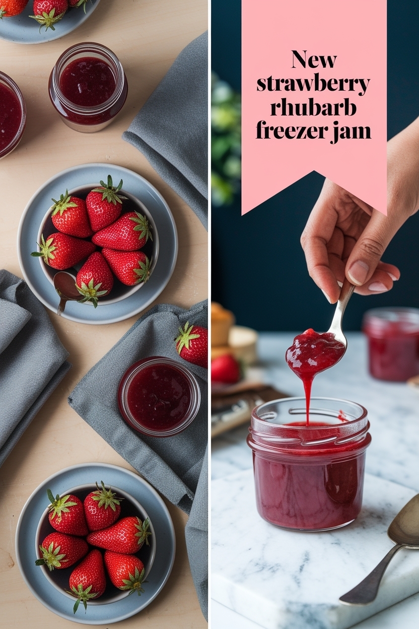 strawberry rhubarb freezer jam
