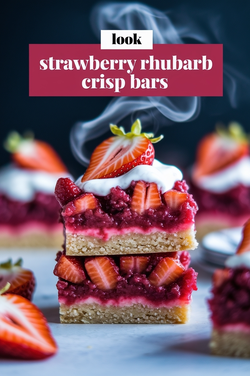 strawberry rhubarb crisp bars