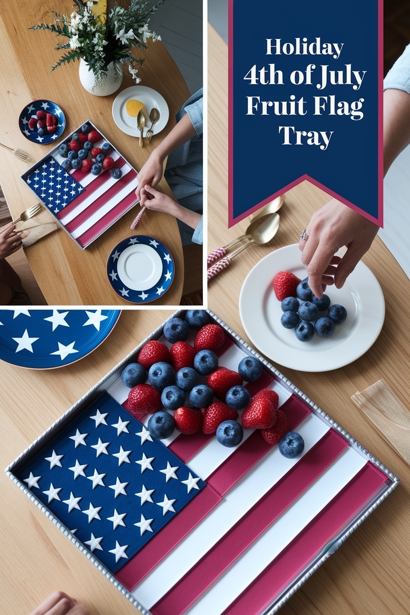 4th of july fruit flag tray