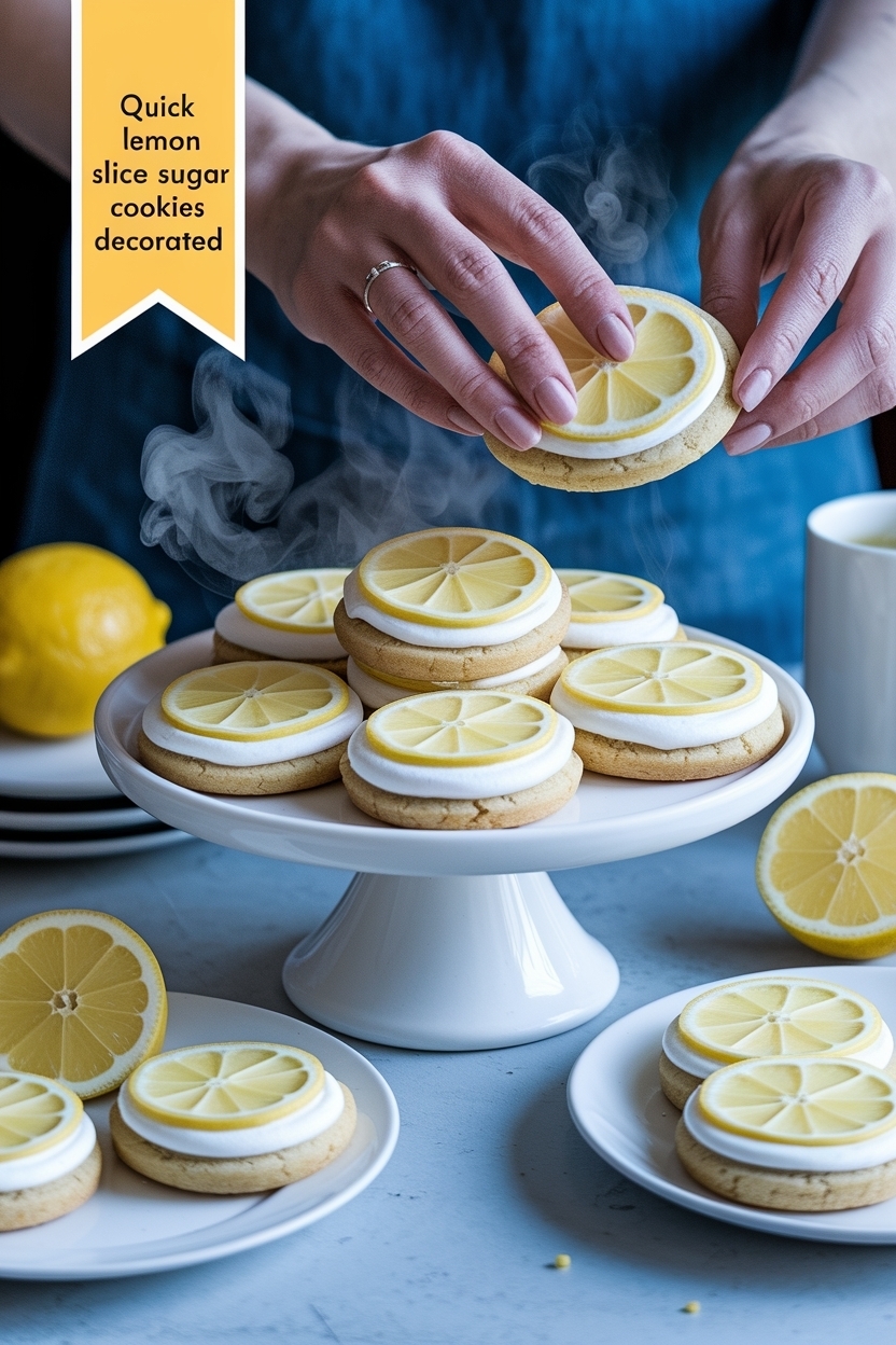 lemon slice sugar cookies decorated