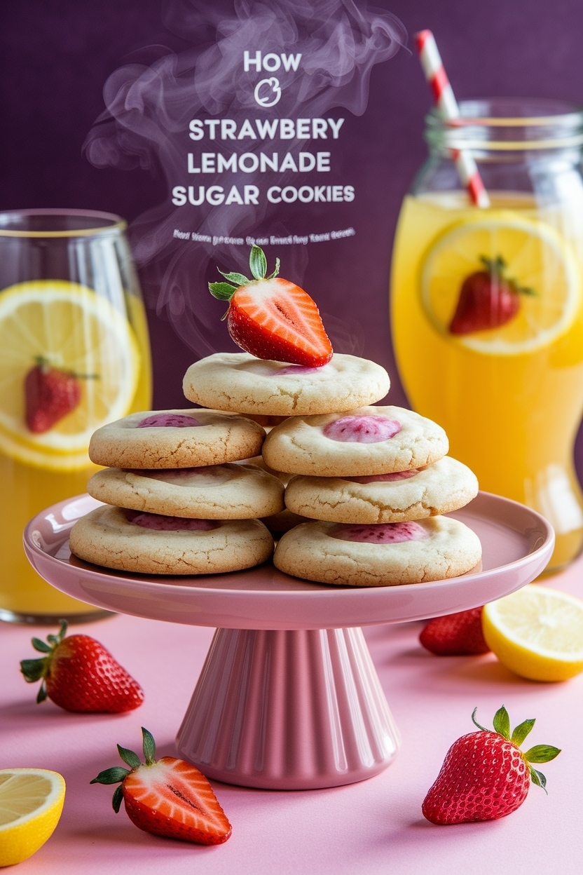 strawberry lemonade sugar cookies