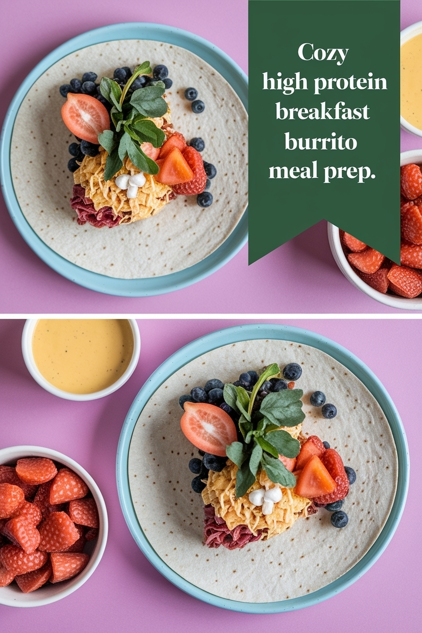 high protein breakfast burrito meal prep