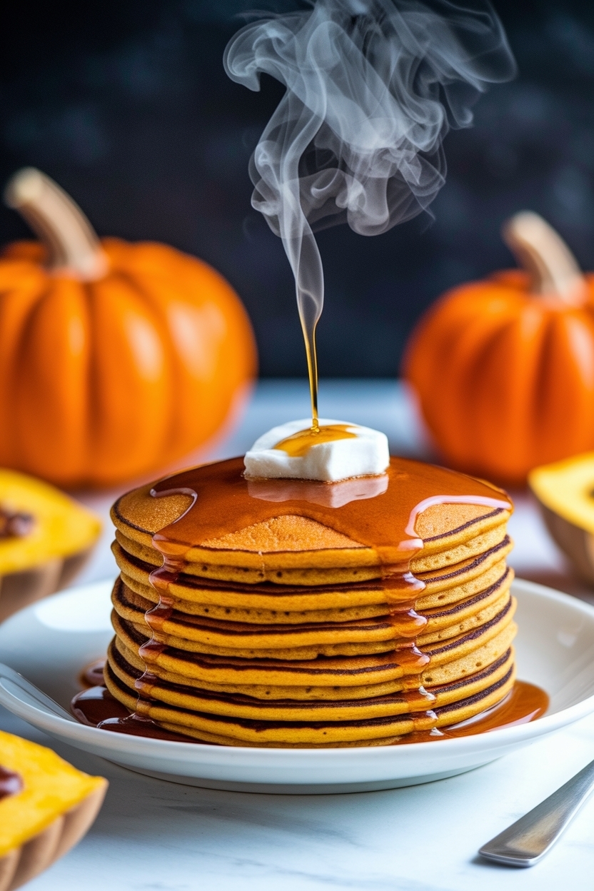 healthy pumpkin pancakes with oat flour