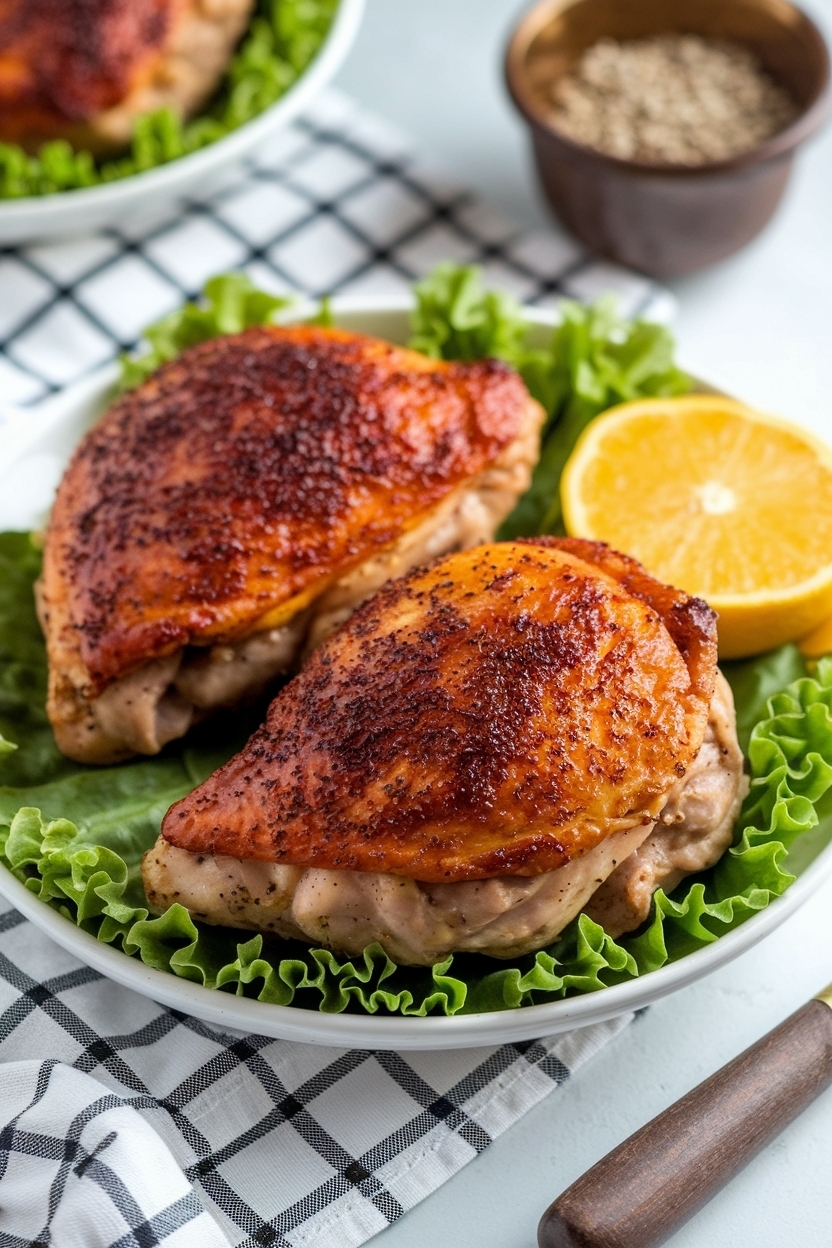 baked chicken thighs recipe crispy skin