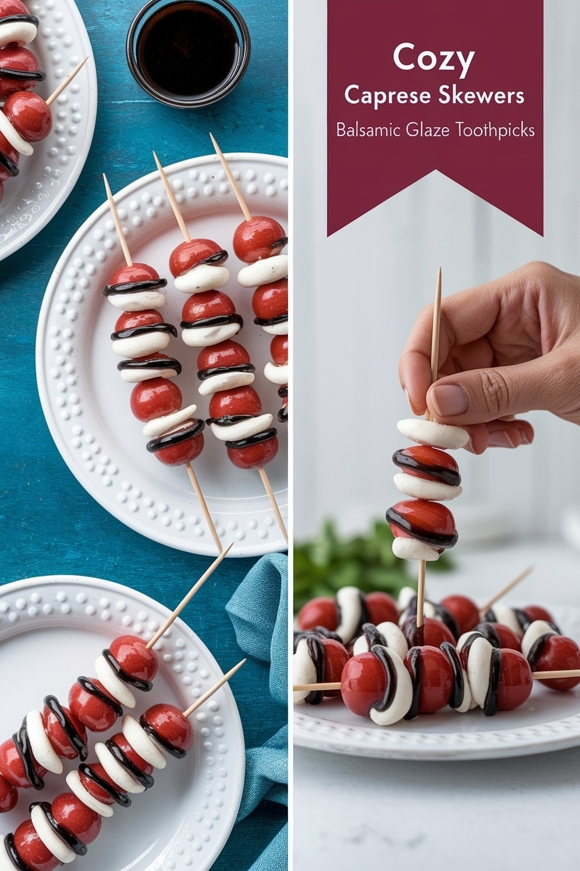 caprese skewers balsamic glaze toothpicks