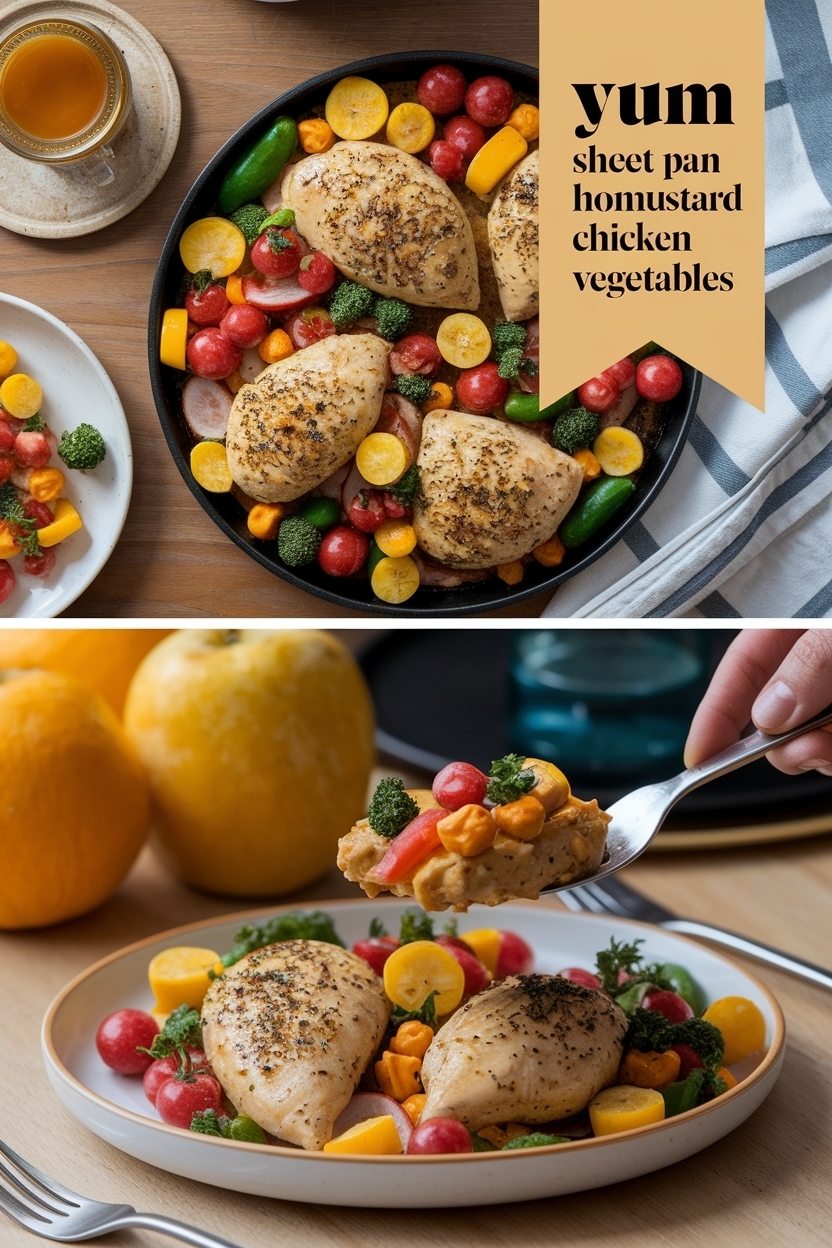 sheet pan honey mustard chicken vegetables