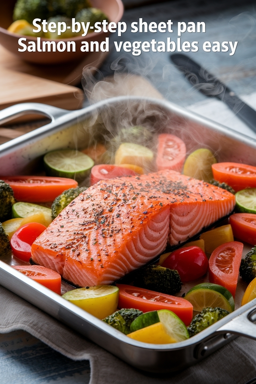 sheet pan salmon and vegetables easy