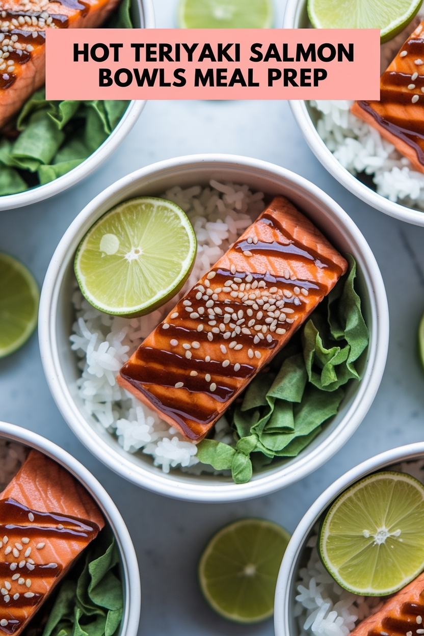 teriyaki salmon bowls meal prep