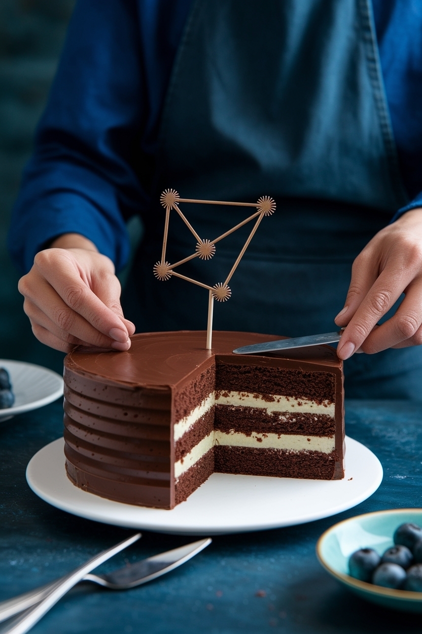 capricorn zodiac chocolate cake constellation topper