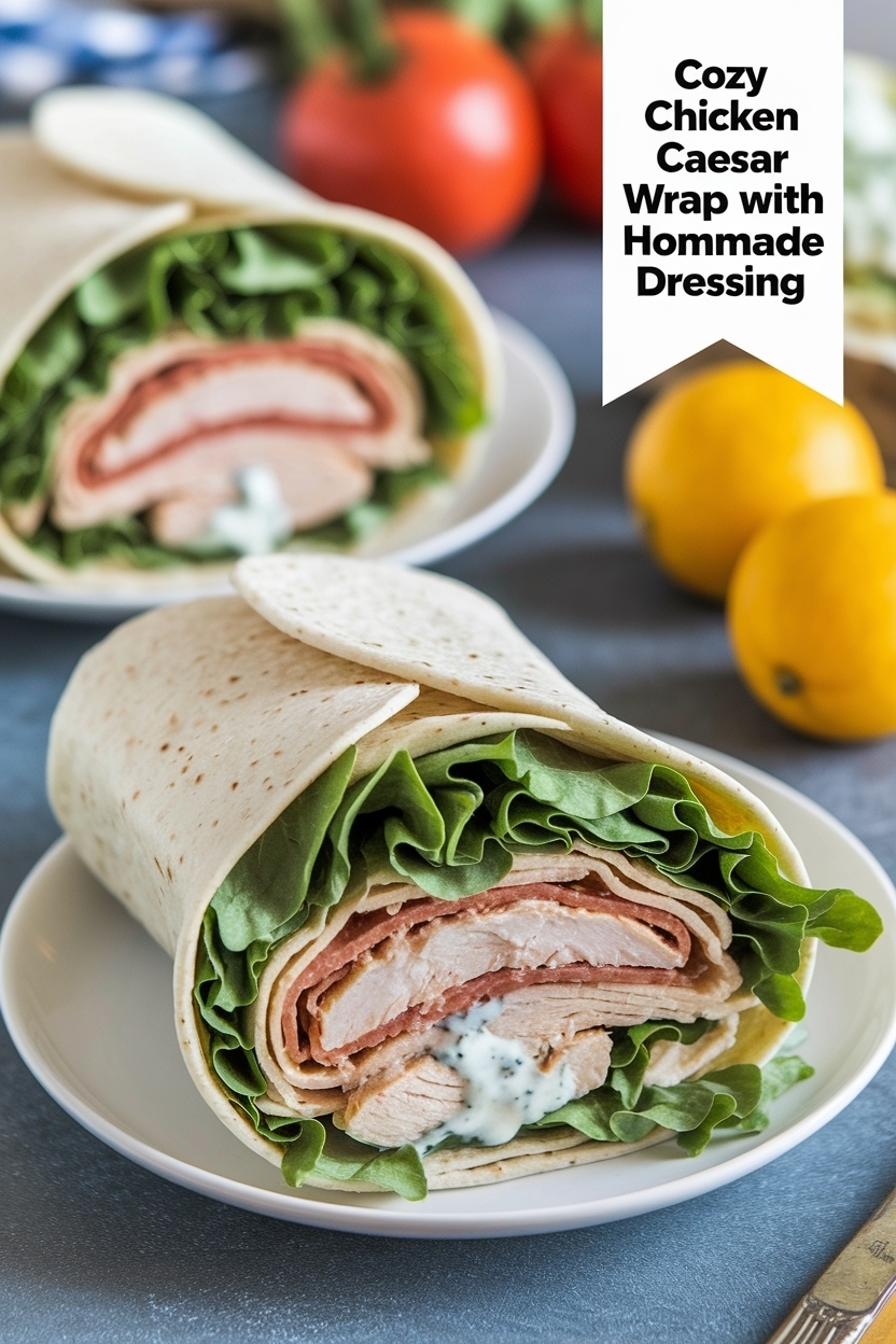 chicken caesar wrap with homemade dressing