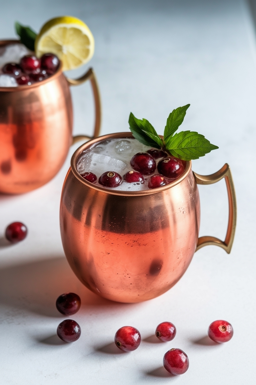 cranberry mule with ginger beer