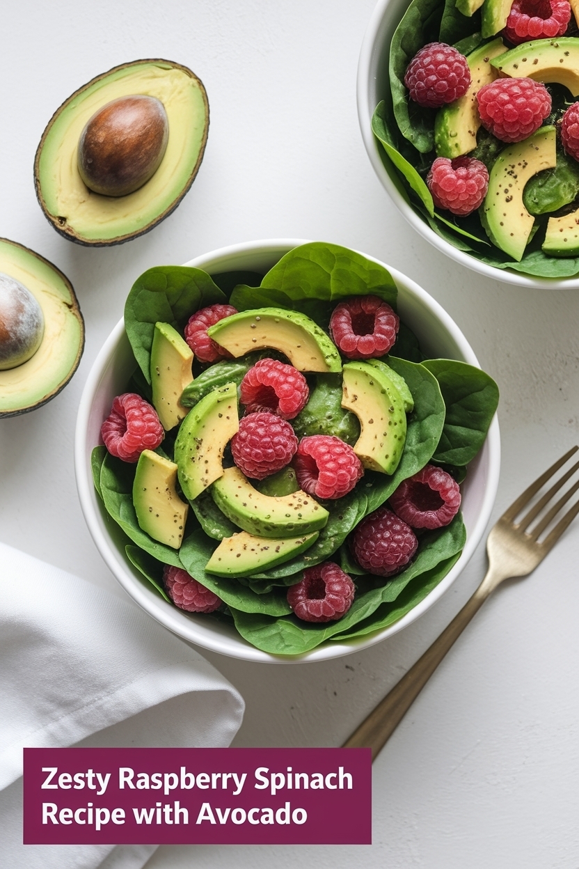 raspberry spinach salad recipe with avocado