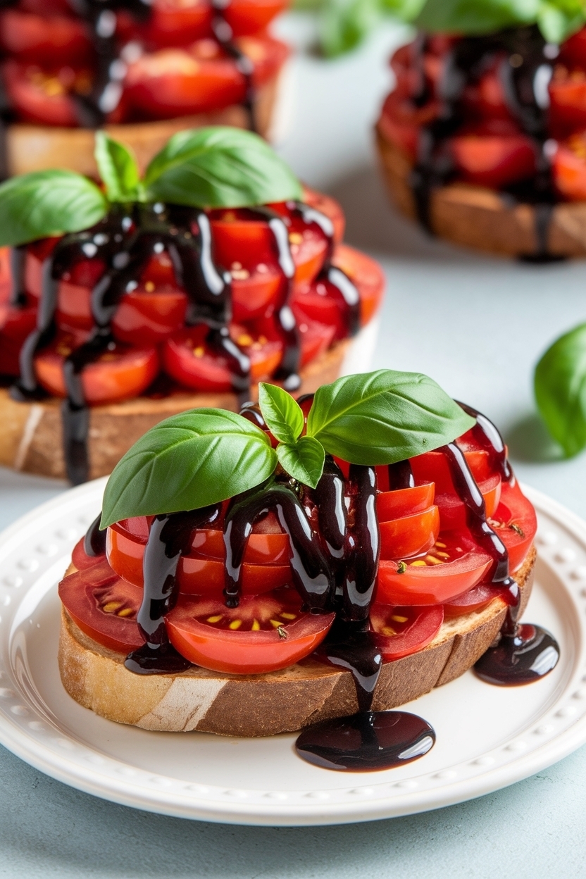 tomato basil bruschetta balsamic glaze