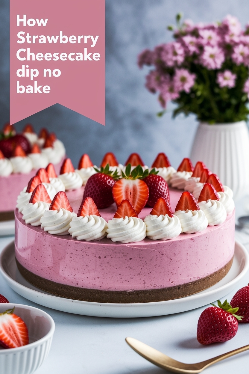 strawberry cheesecake dip no bake