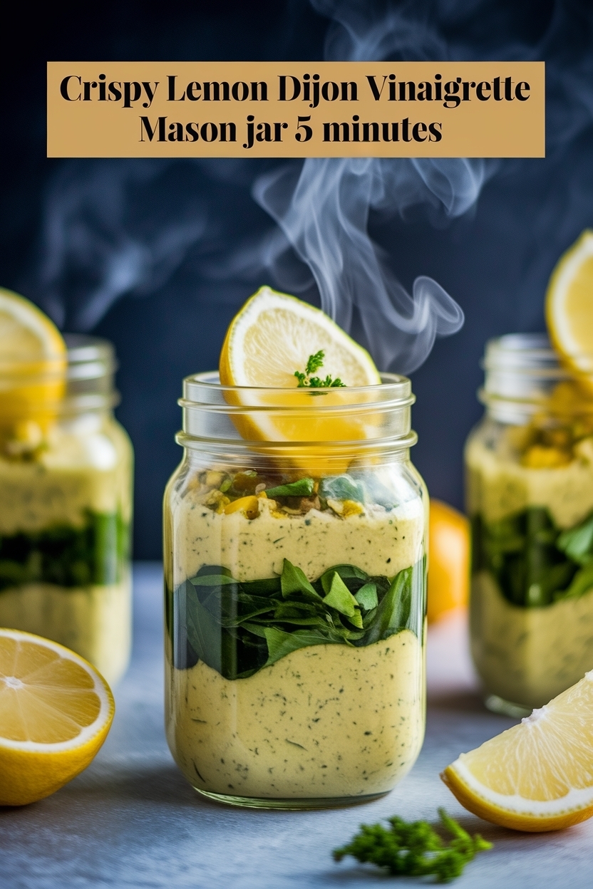 lemon dijon vinaigrette mason jar 5 minutes
