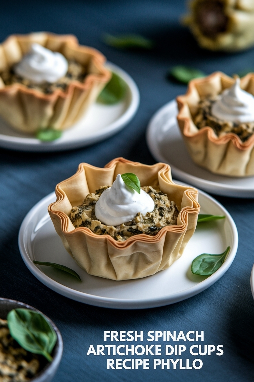 spinach artichoke dip cups recipe phyllo