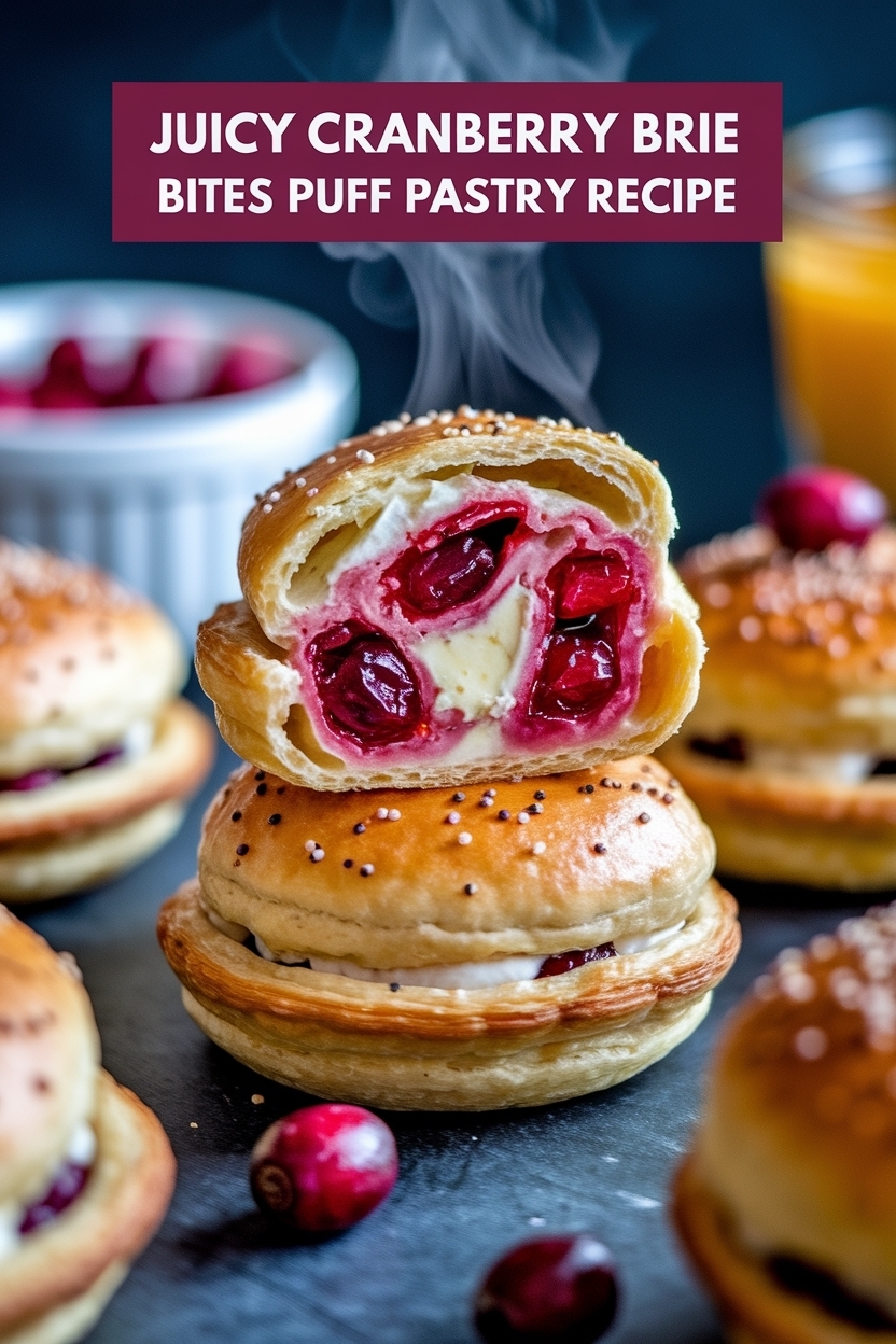 cranberry brie bites puff pastry recipe