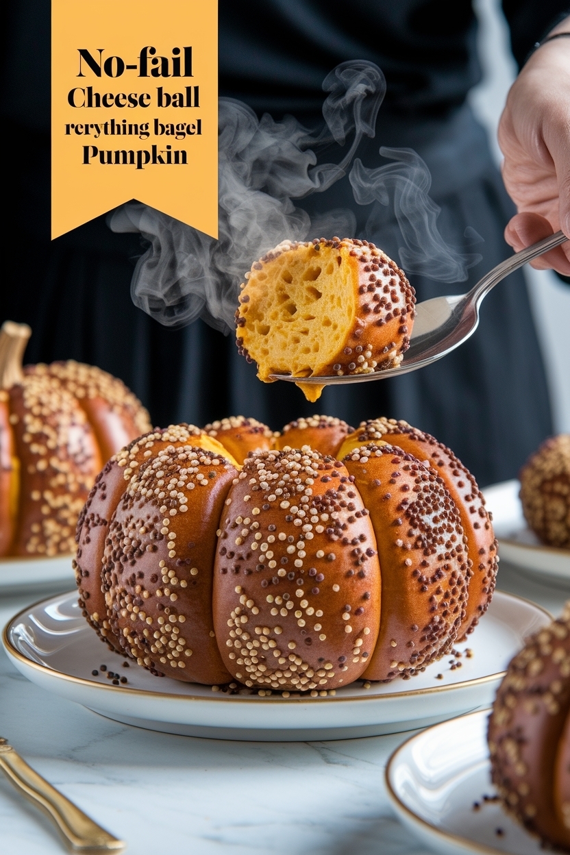 cheese ball recipe everything bagel pumpkin