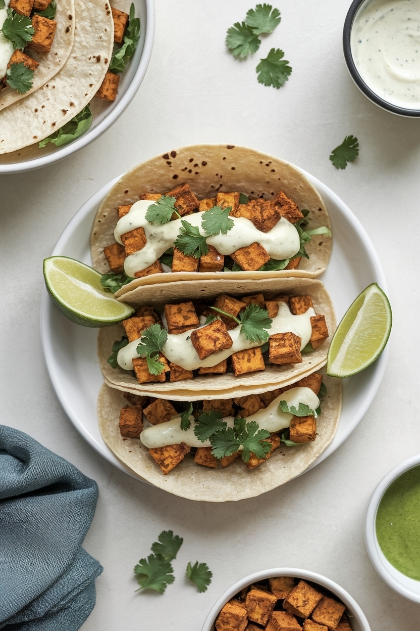 crispy tofu tacos chipotle crema