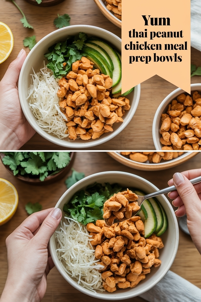 thai peanut chicken meal prep bowls