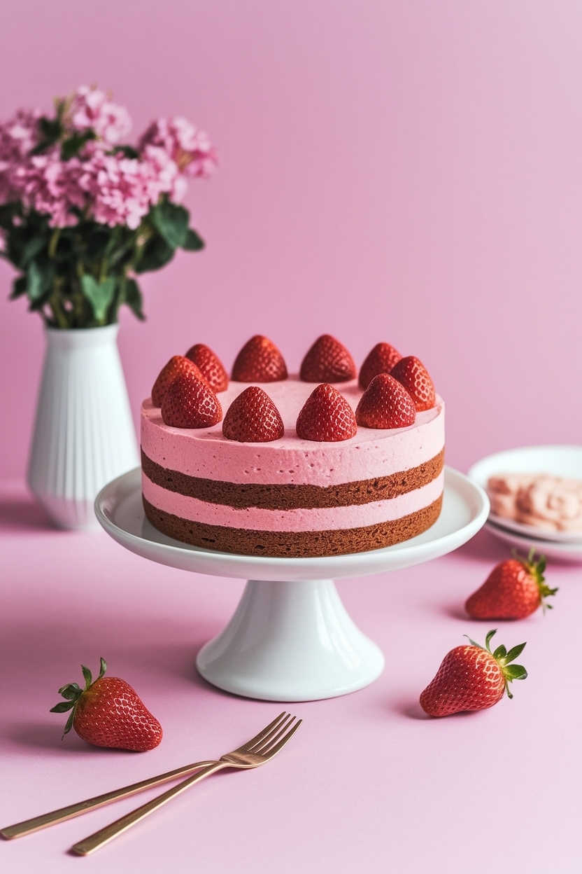 strawberry heart mini cakes 4 inch