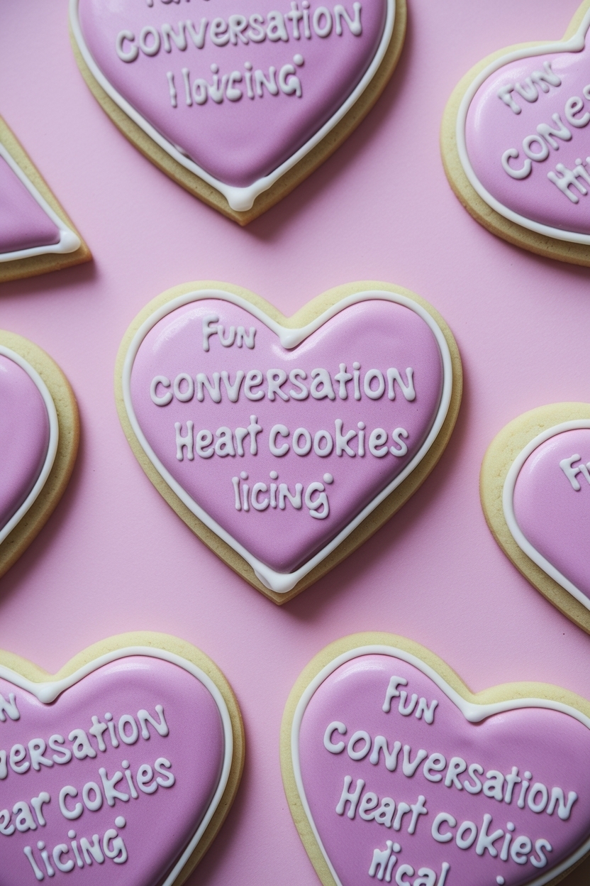 conversation heart sugar cookies royal icing