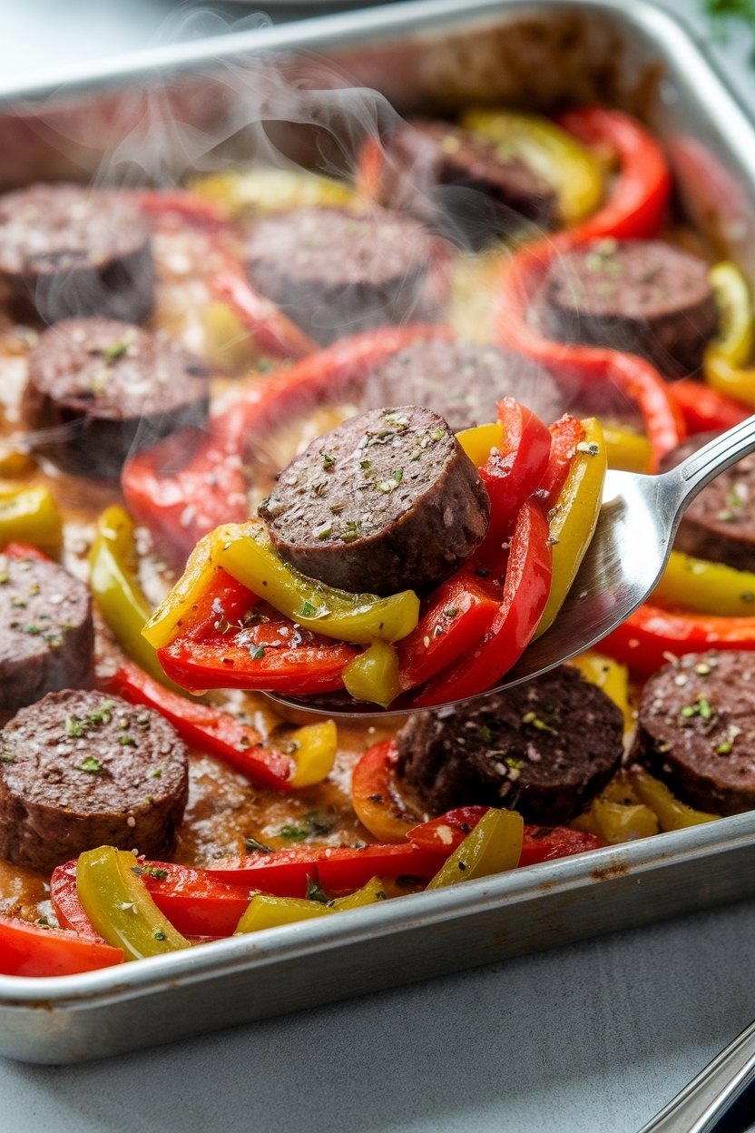 keto sausage and peppers recipe sheet pan