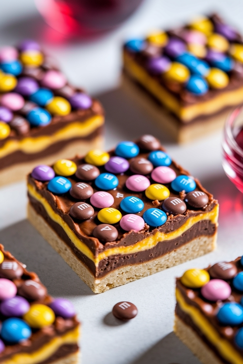 valentine m&m cookie bars 9x13
