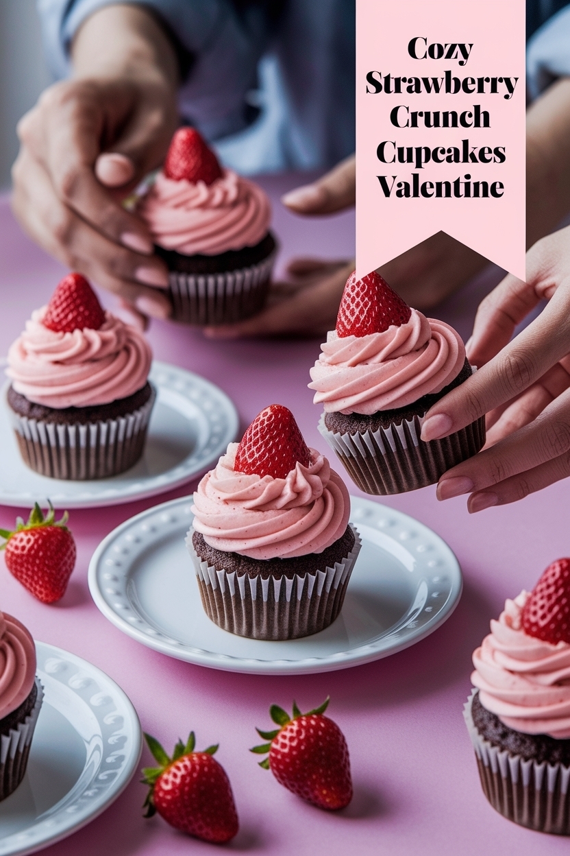 strawberry crunch cupcakes valentine