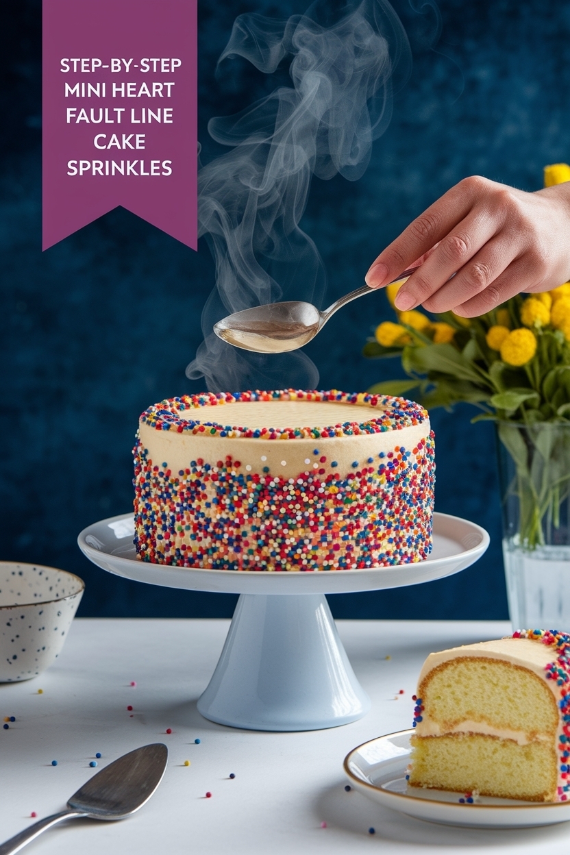 mini heart fault line cake sprinkles