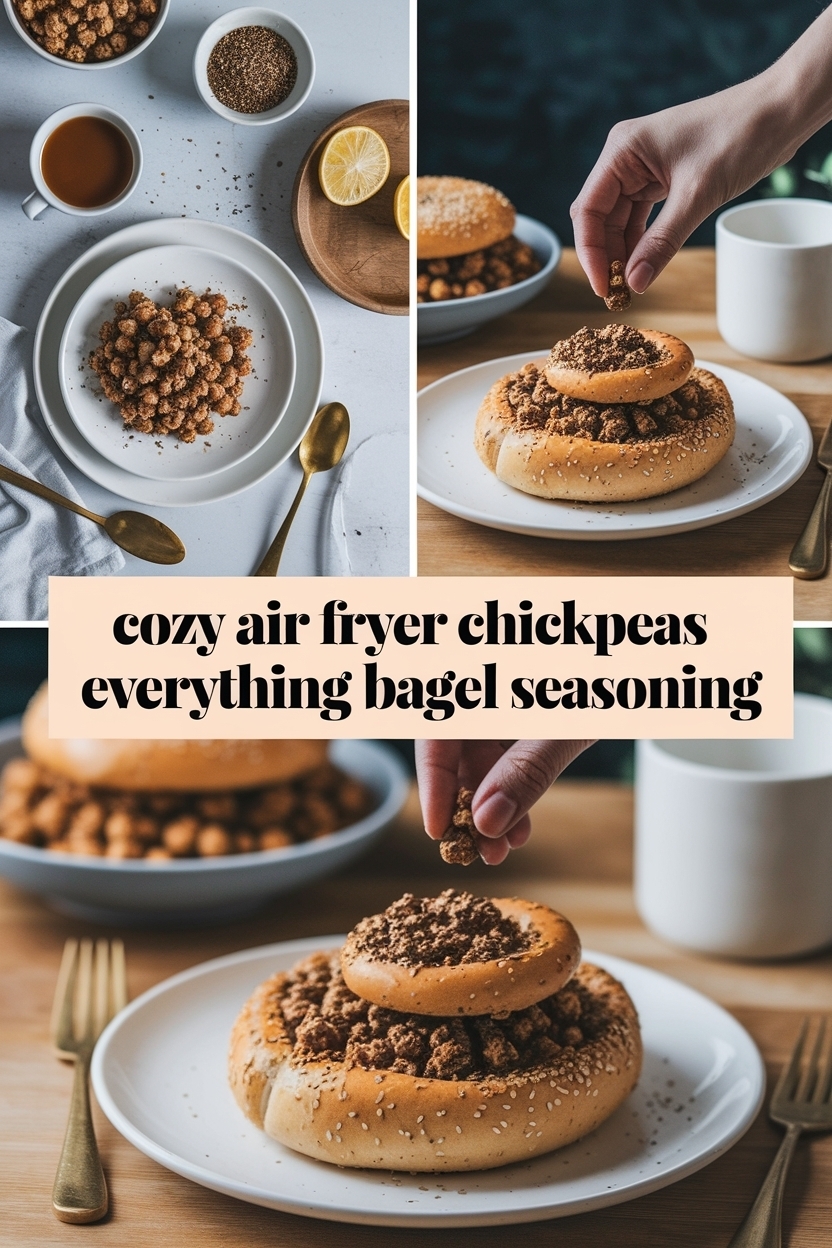 air fryer chickpeas everything bagel seasoning