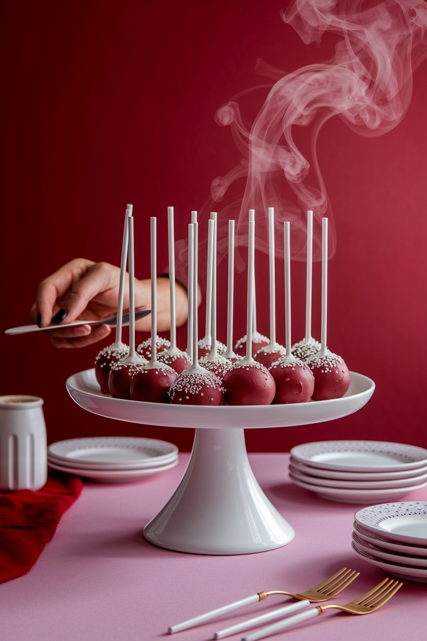 red velvet cake pops valentine