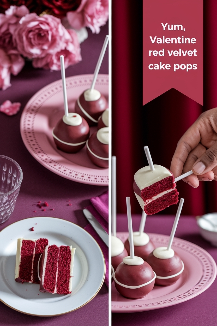 valentine red velvet cake pops