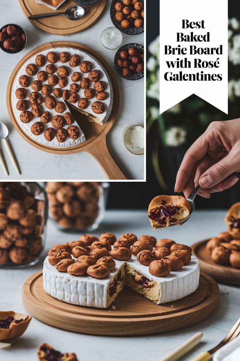 baked brie board with rosé galentines