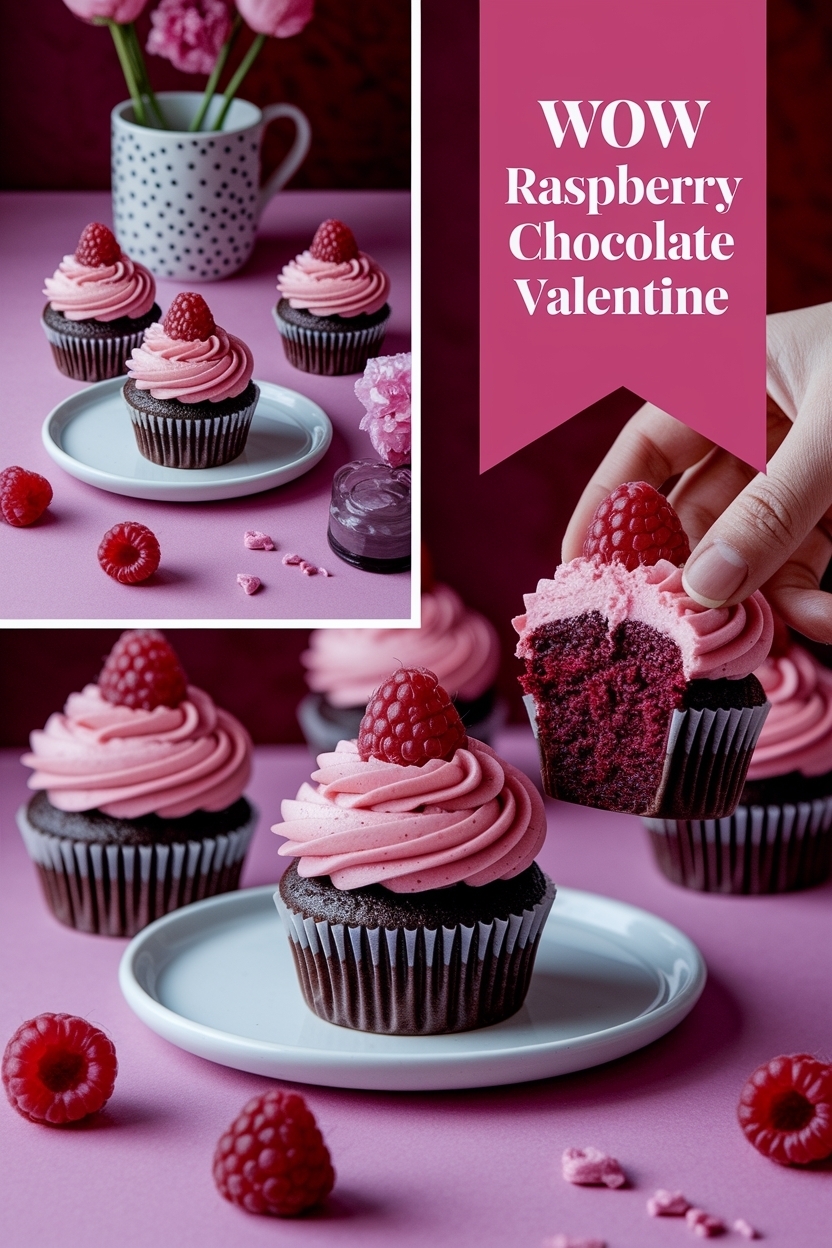 raspberry chocolate cupcakes valentine
