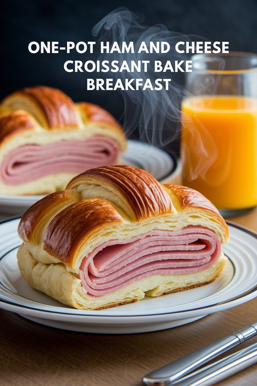 ham and cheese croissant bake breakfast
