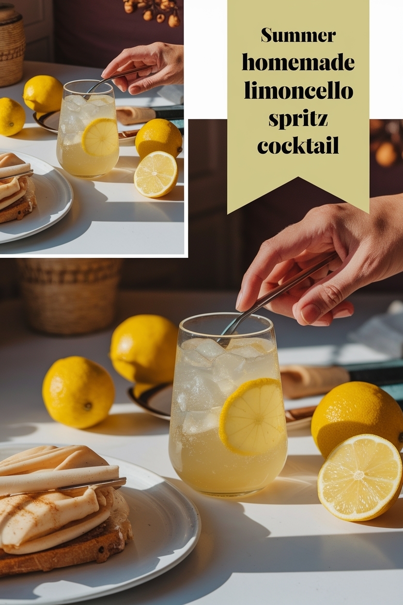 homemade limoncello spritz cocktail