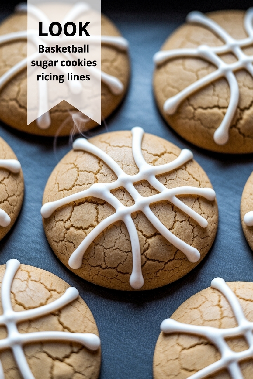 basketball sugar cookies royal icing lines
