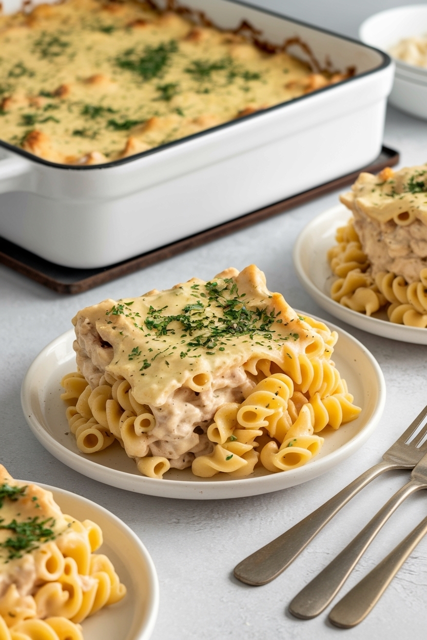 chicken alfredo pasta bake recipe