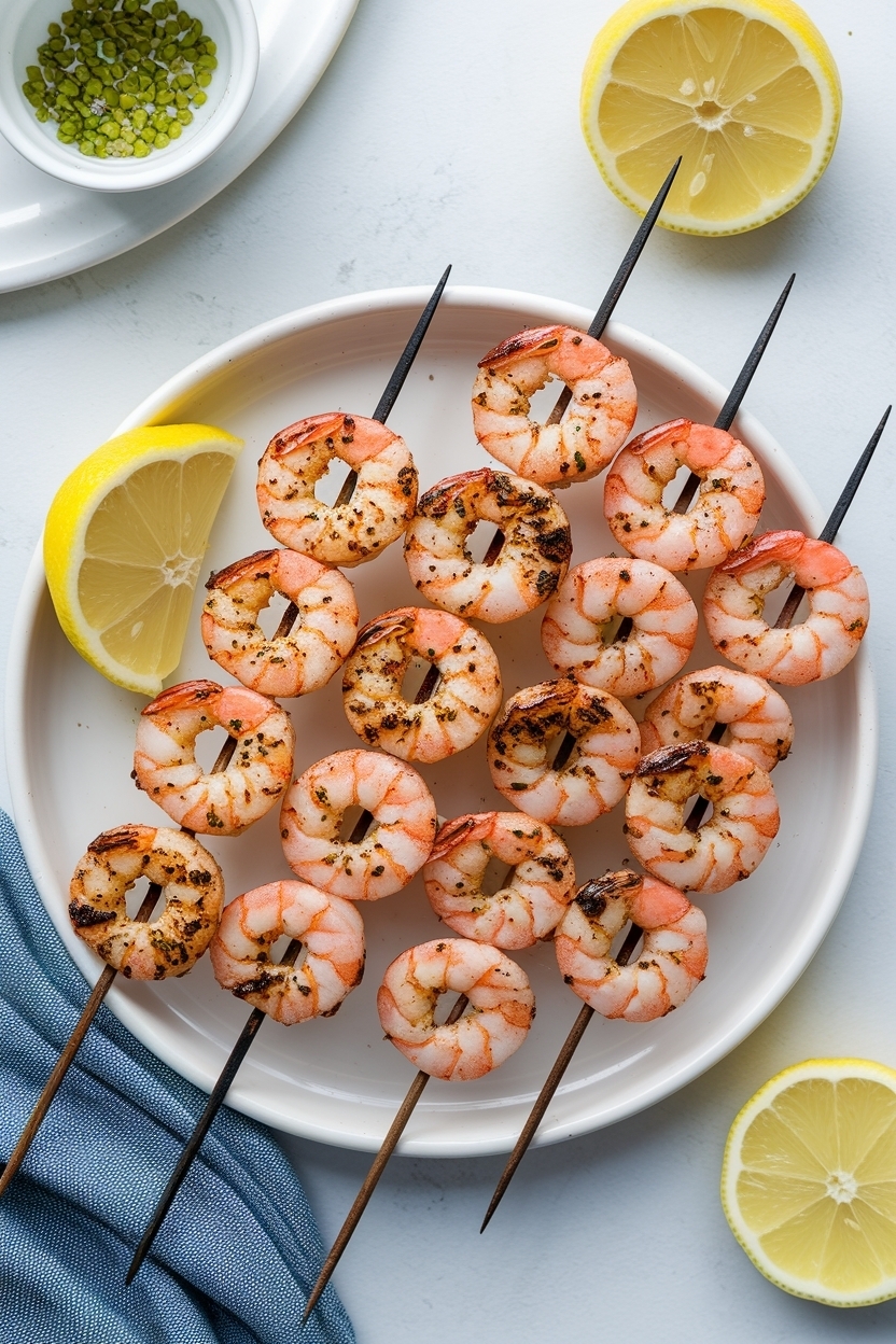grilled shrimp skewers garlic lemon