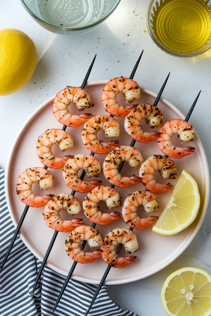 grilled shrimp skewers garlic lemon