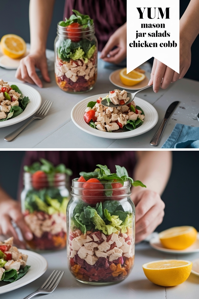 mason jar salads chicken cobb
