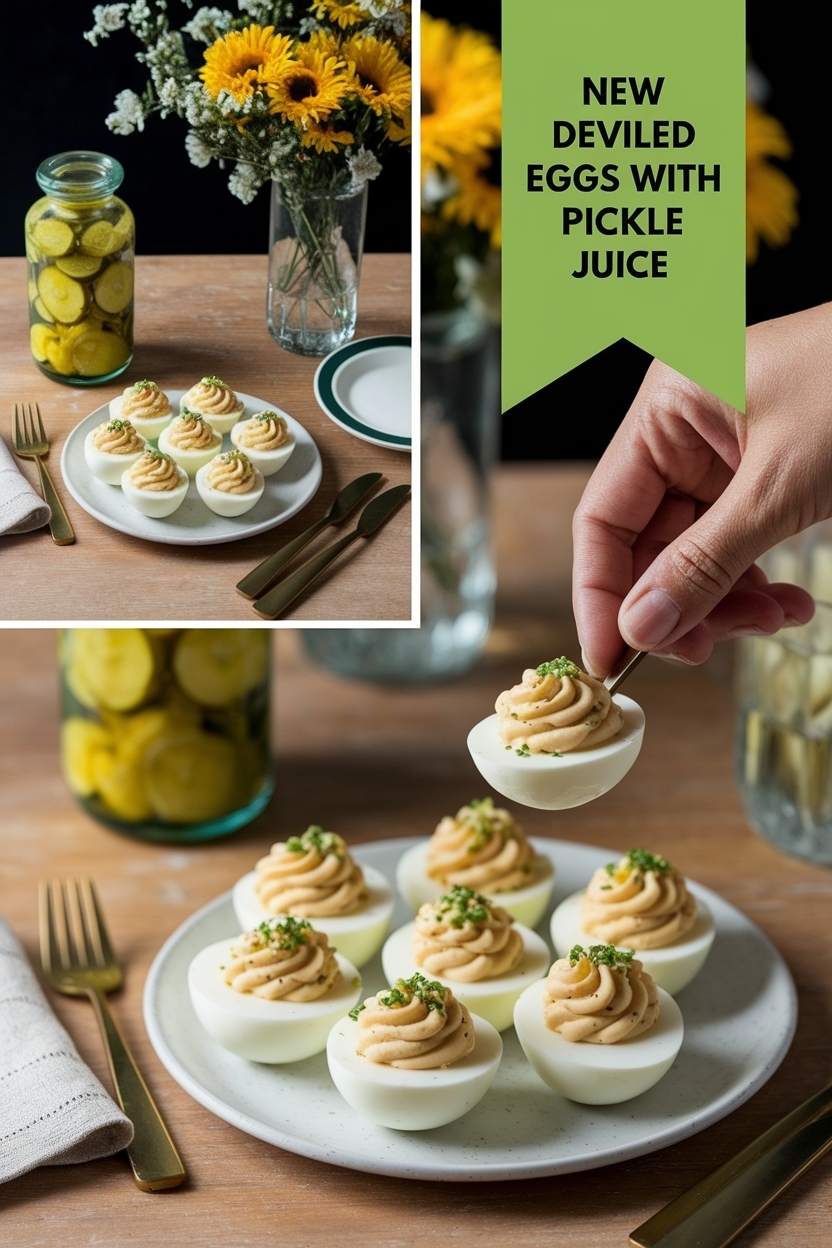 deviled eggs with pickle juice