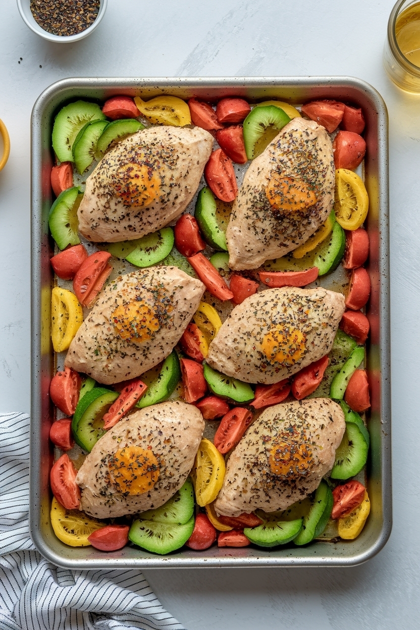 sheet pan chicken and veggies italian seasoning