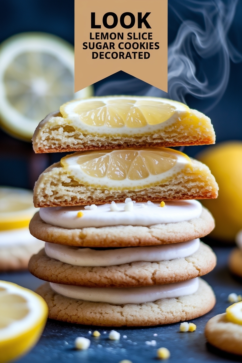 lemon slice sugar cookies decorated