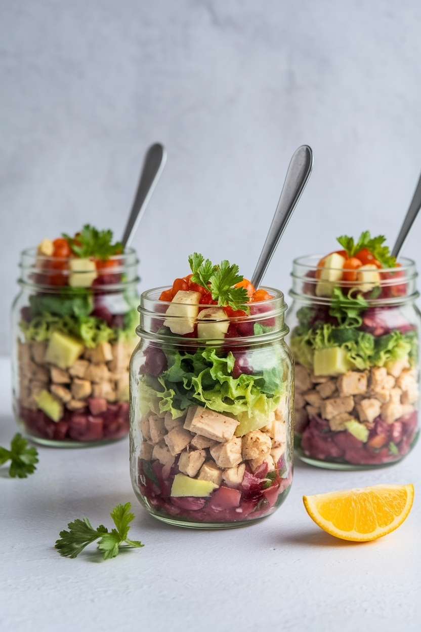 mason jar salads chicken cobb