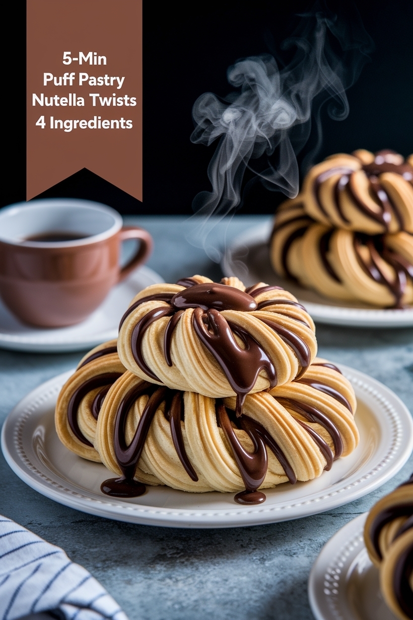 puff pastry nutella twists 4 ingredients