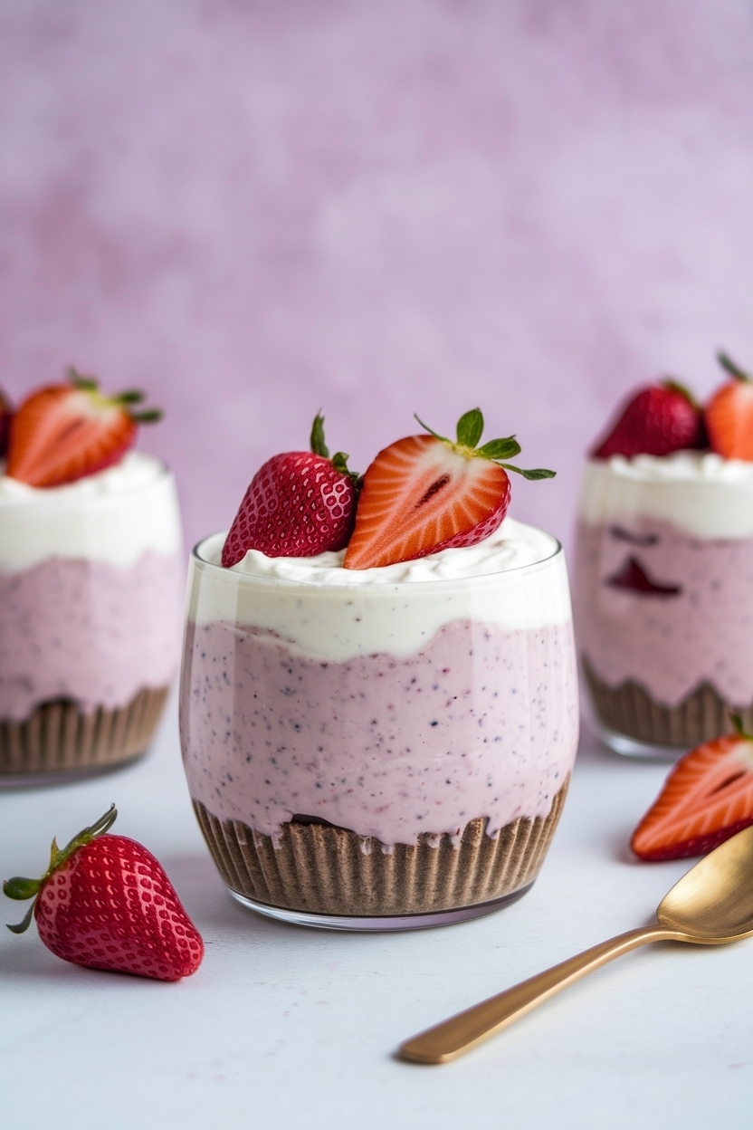 strawberry cheesecake overnight oats greek yogurt