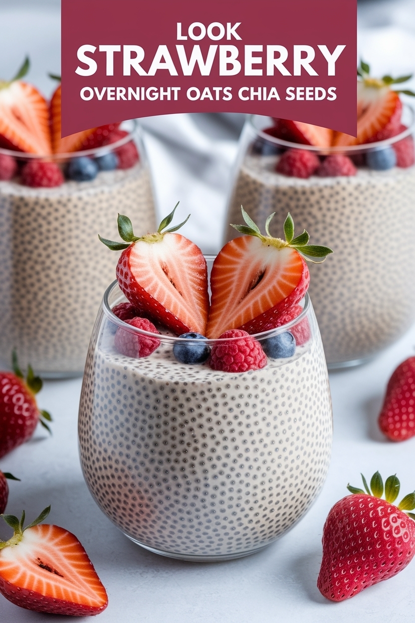 strawberry overnight oats chia seeds