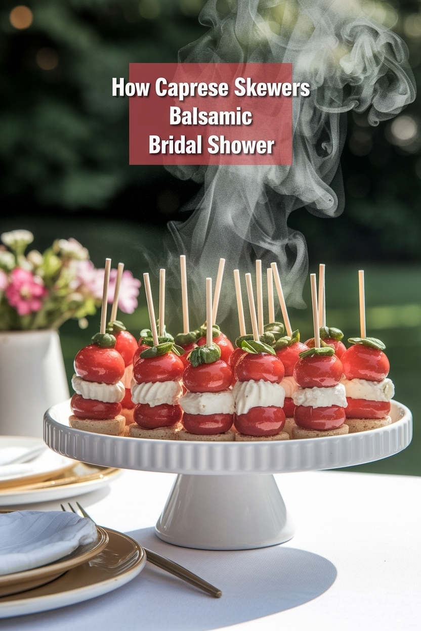 caprese skewers balsamic bridal shower